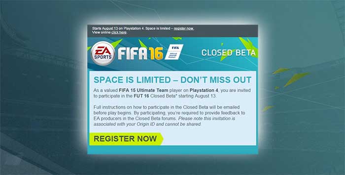 FIFA 16 Closed Beta