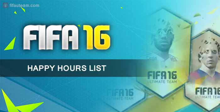 FIFA 16 Ultimate Team Happy Hours List