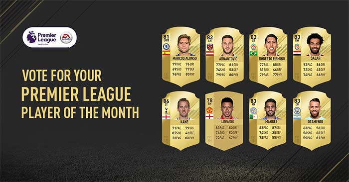 FIFA 18 Premier League Player of the Month - All FIFA 18 POTM Cards