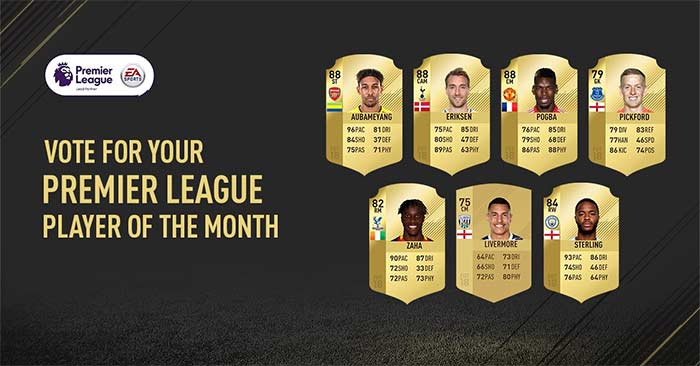 FIFA 18 Premier League Player of the Month - All FIFA 18 POTM Cards