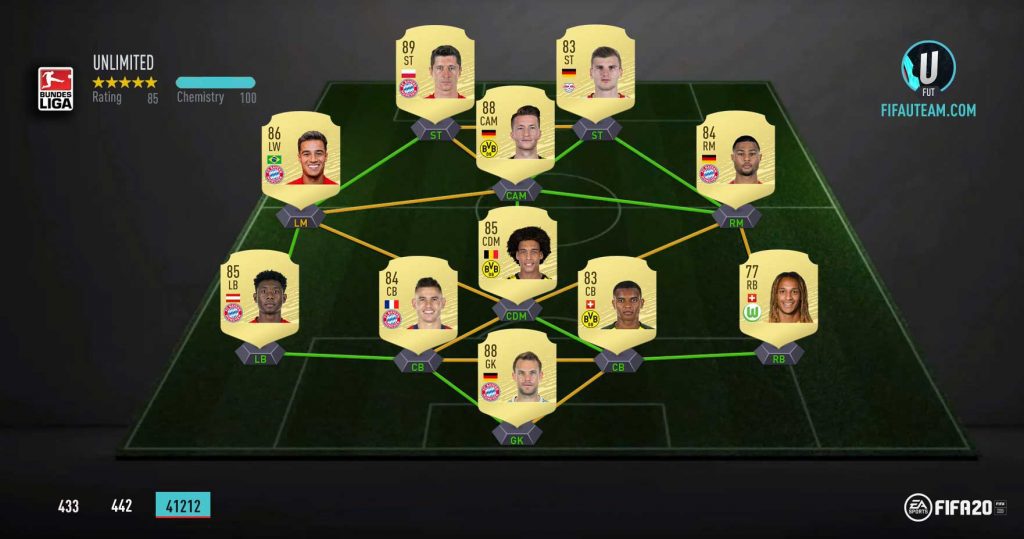 FIFA 20 Bundesliga Squad - Unlimited Budget